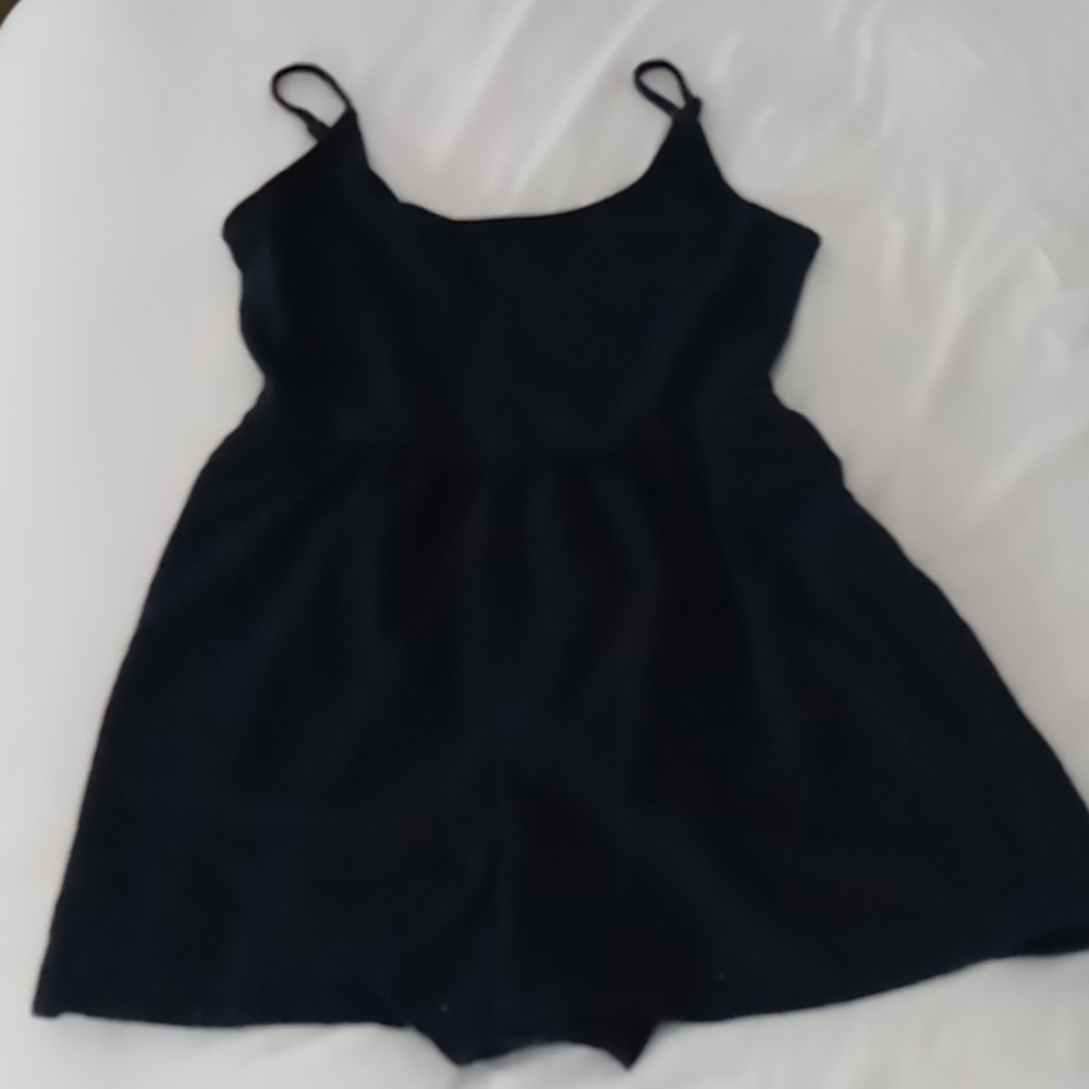 Navy, spaghetti strap romper